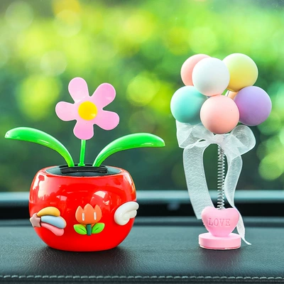 Car ornaments Ornaments for Women - red-three-small-flowers-balloon