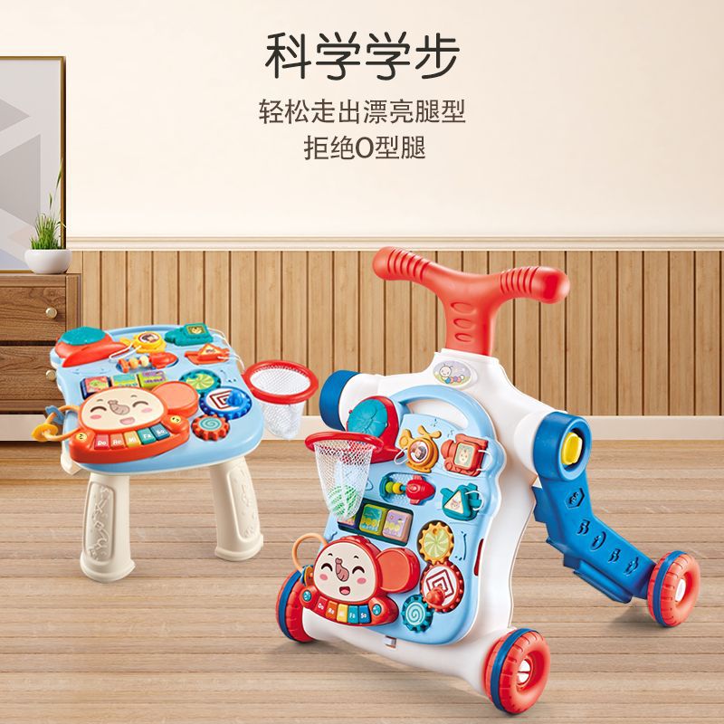 Nuevo bebé andador anti-flip o-pierna 1-3 años bebé caminar carro multifuncional inteligencia juguetes