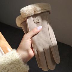 手袋の女性は冬に車に乗ってベルベットをつけて保温防寒防風タッチパネルの冬のベルベット手袋を厚くする