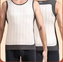 羊毛保暖背心男内搭秋冬季加绒全贴片无痕马甲打底无袖男上衣透气