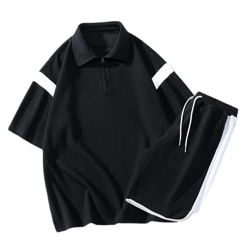 Jornada japonesa de verano casual camiseta delgada deportivo suelto moda masculina inches de cuello redondo juvenil