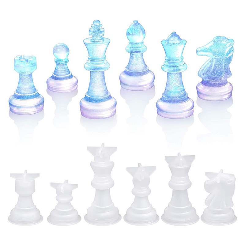 Cross-border e-commerce diy chess board chess piece mold epoxy resin mirror drop glue chess mold Cross-border e-commerce diy chess board chess piece mold epoxy resin mirror drop glue chess mold