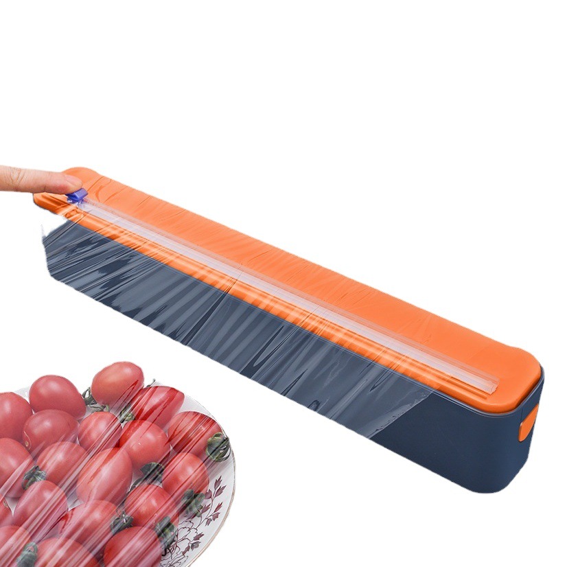 Kitchen magnetic Plastic Wrap cutter household plastic wrap tin paper cutter large capacity storage cutting box