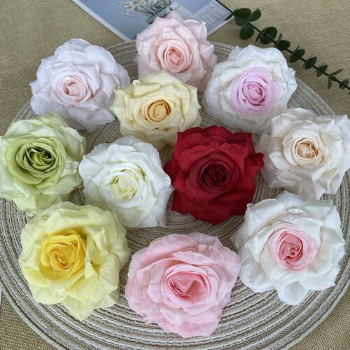 New curled rose head rose flower simulation flower head flower arrangement guide fake flower wedding ceremony indoor scene