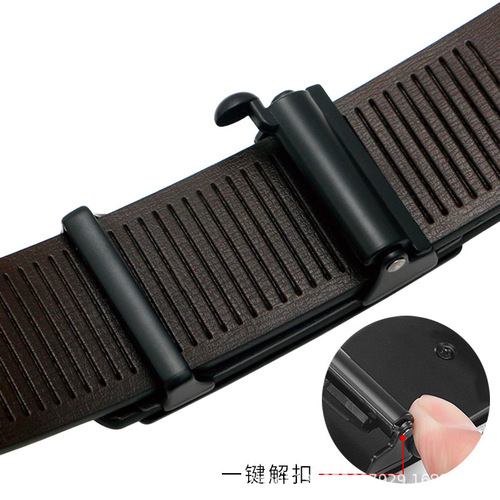 Cross-border belt men's upgraded version automatic buckle two-layer cowhide belt business versatile men's classic trouser belt