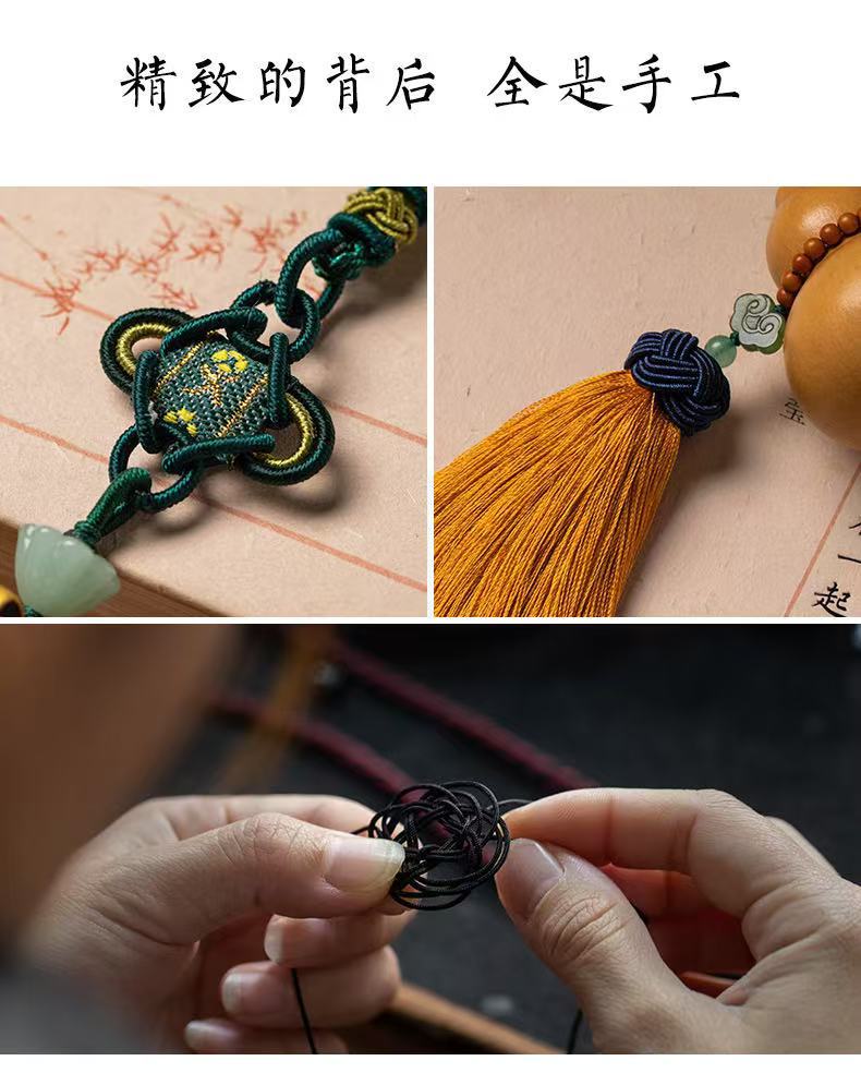 Original natural gourd pendant home interior decoration yellow tassel car rearview mirror car pendant gift