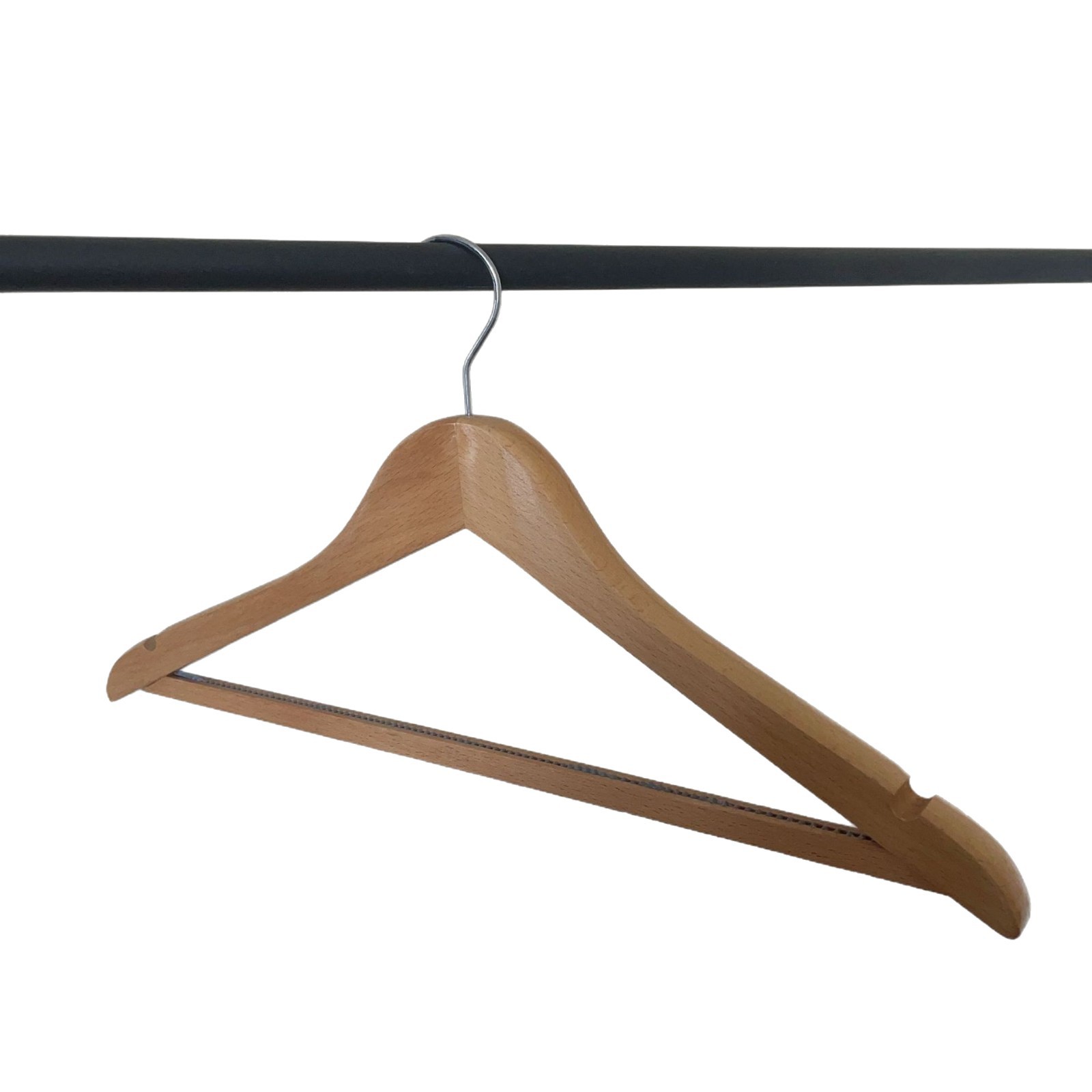 우드 컬러 2cm 사각 막대 옷걸이