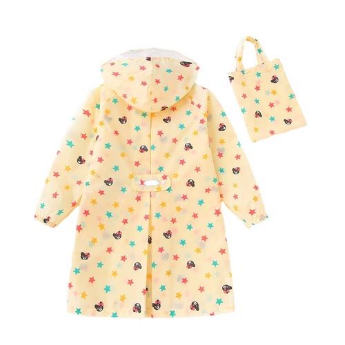 Sesame Bear children's raincoat and bag zipper one-piece long poncho enlarged version