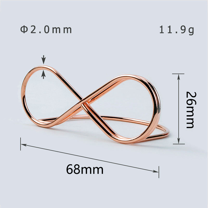 Venta caliente transfronteriza Nuevo clip de asiento de boda en forma de 8 con asiento Tarjeta de asiento romántico clip de nota de escritorio de restaurante de hotel