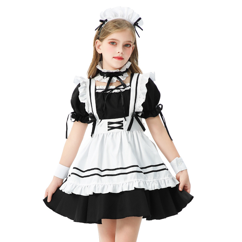2026 Cross-Border Children's Clothing Maid Outfit Pastoral Farm Girl Party Dress Lolita Dress Kidsren's Lolita Dress