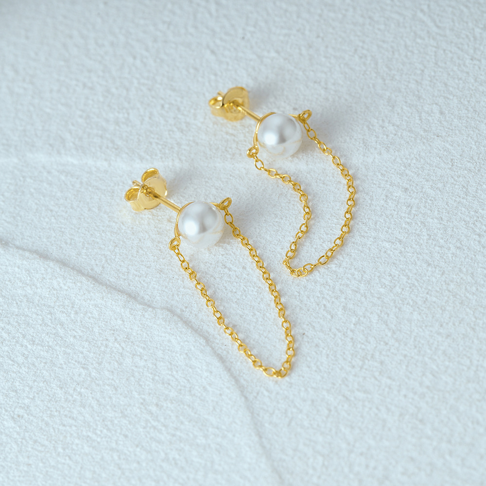 1 Pair 925 Sterling Silver Geometric Solid Color Drop Earrings display picture 8