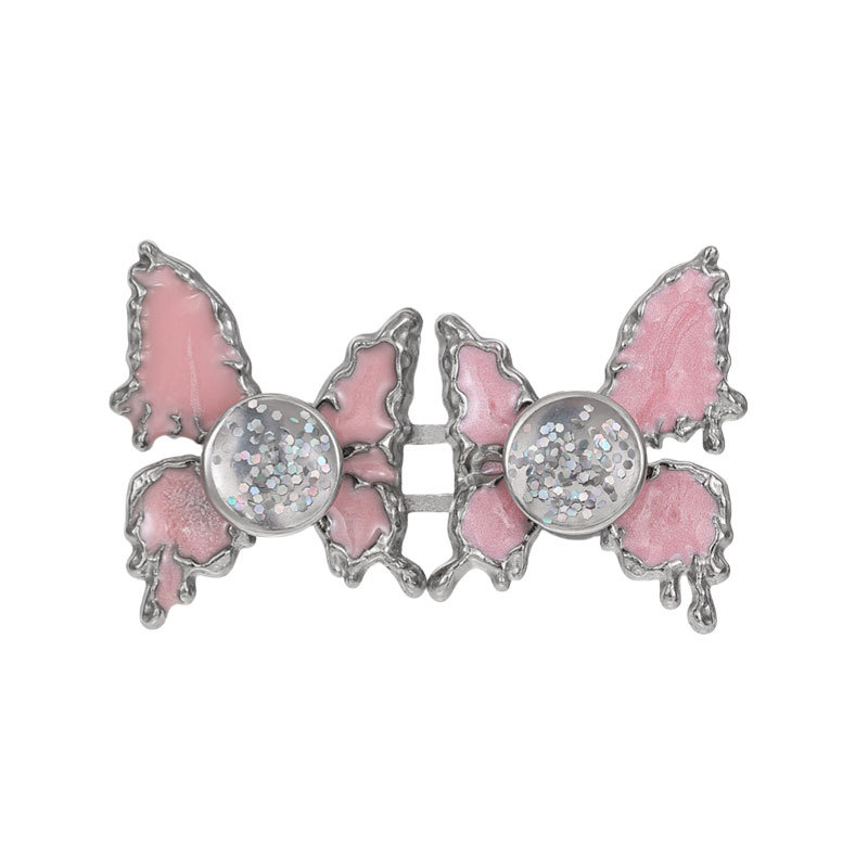 Horquilla de mariposa líquida de estilo dulce, flequillo lateral femenino de alto valor, diseño de nicho, clip lateral suave y versátil, horquilla