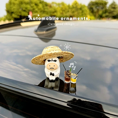 Car ornaments Ugly-Cute Cow Doll Car