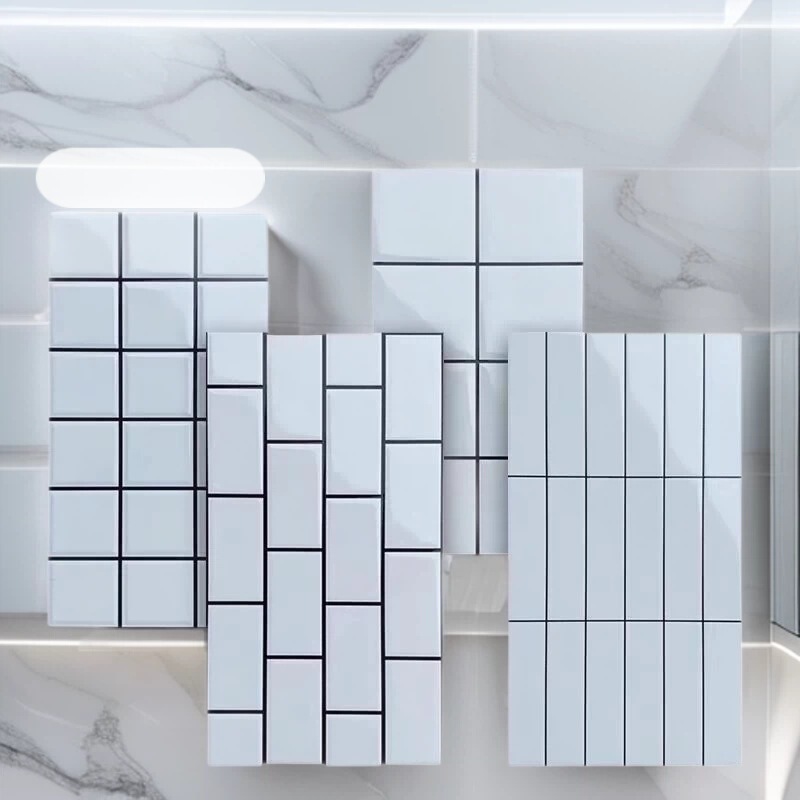 Scandinavian Kitchen Bathroom Tiles Small White Tiles 300X600 Bathroom Balcony Wall Tiles Popular Grids Tiles Bread Tiles