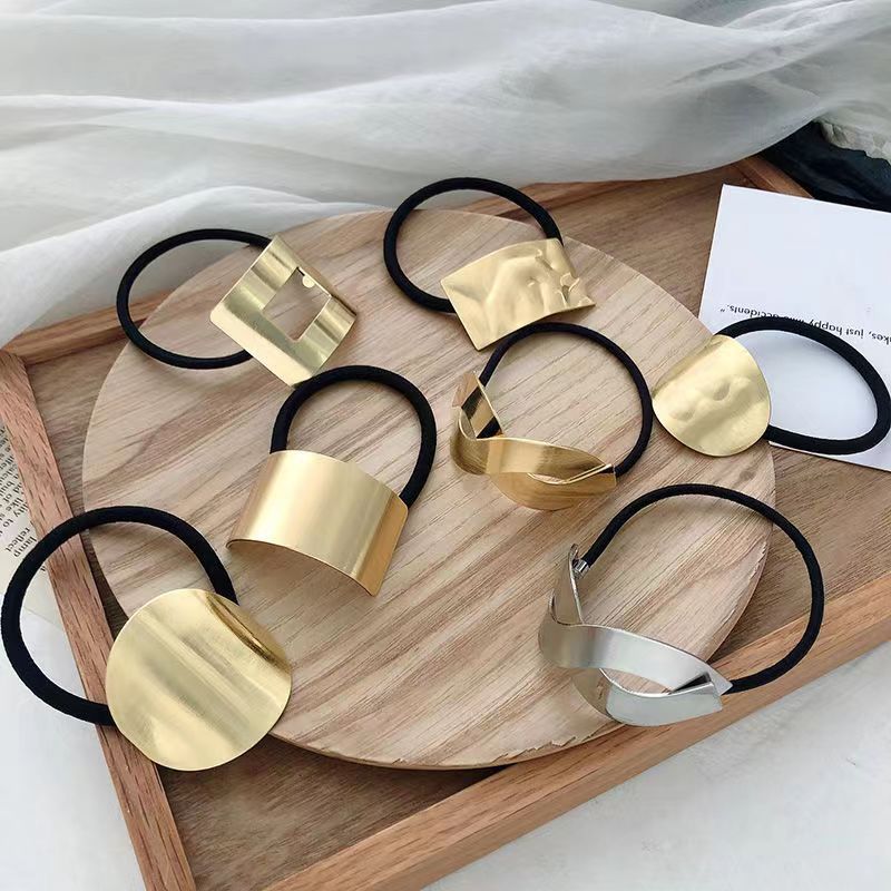 Coletero metálico F130 estilo coreano, cuerda para moño bajo, diseño elegante y simple