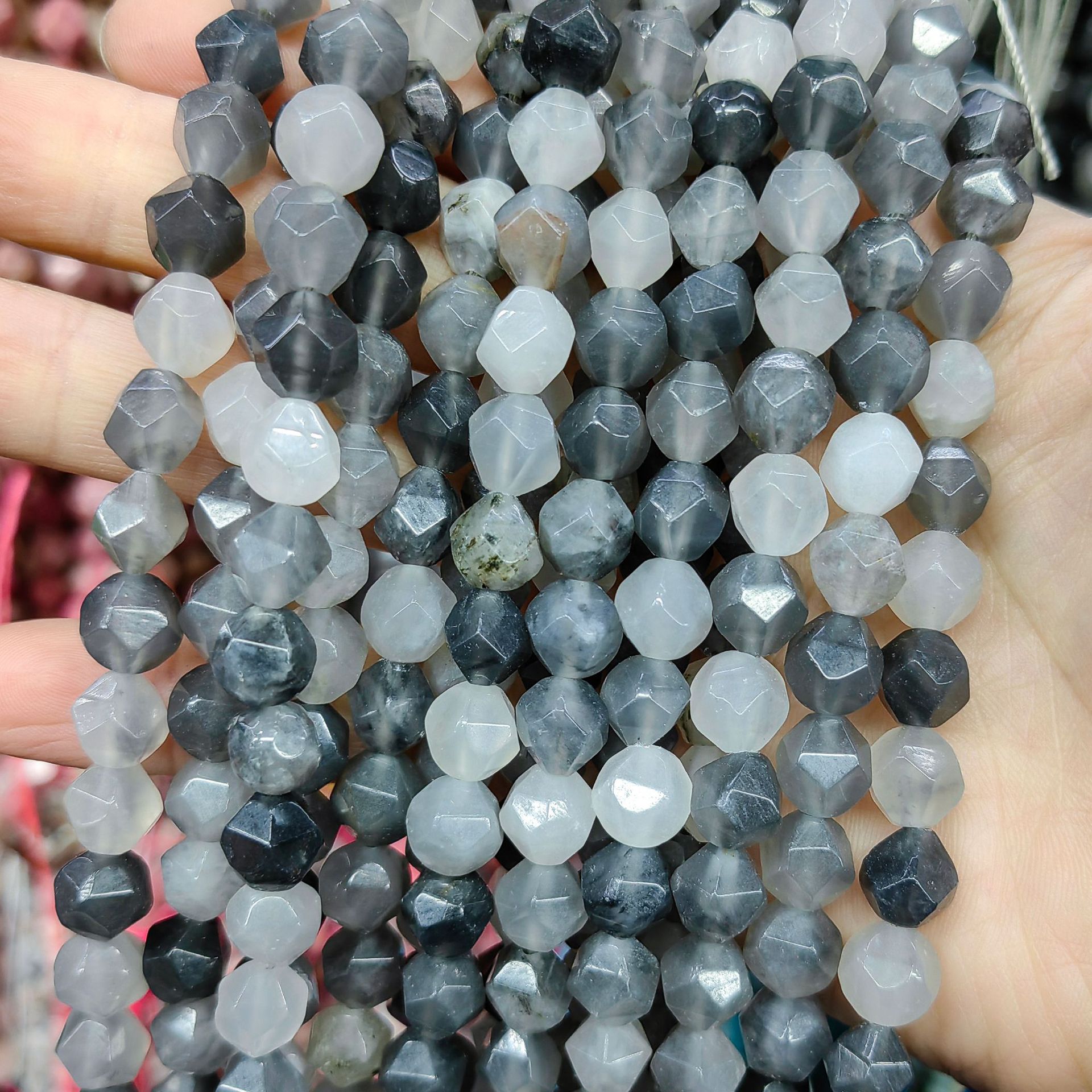 Piedra natural cristal natural 20 cara corte de diamante facetado cuentas a granel semiacabadas joyería DIY accesorios de cuentas