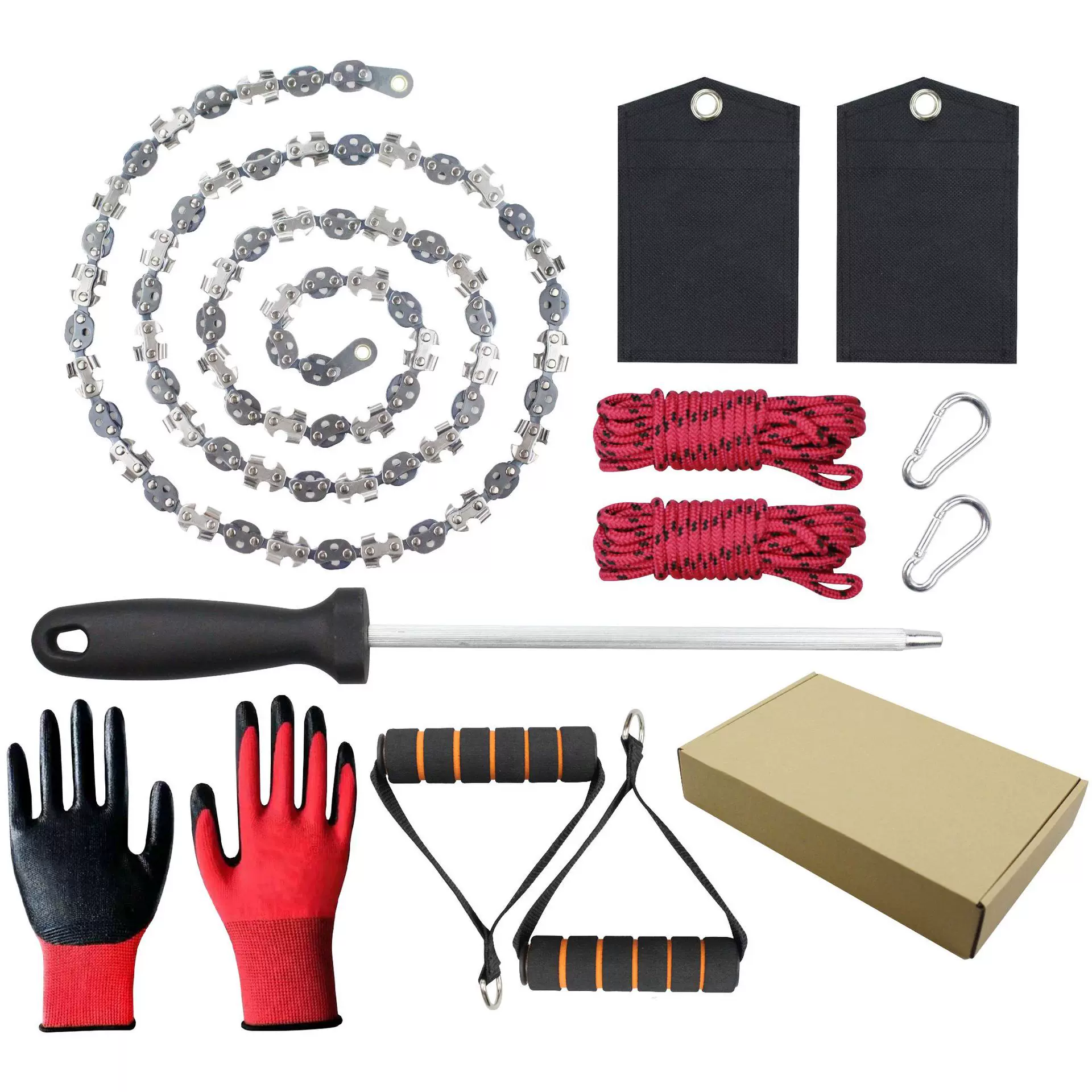 便携式高空树枝手拉链锯53英寸园林修剪锯户外求生线锯手锯亚马逊