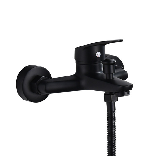 Black copper mixing valve hot and cold water heater shower faucet bathroom shower switch accessories triple concealed home