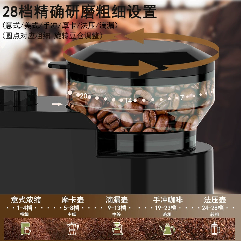 Электрическая кофейная соевая мельница 28-ступеная регулируемая толщина