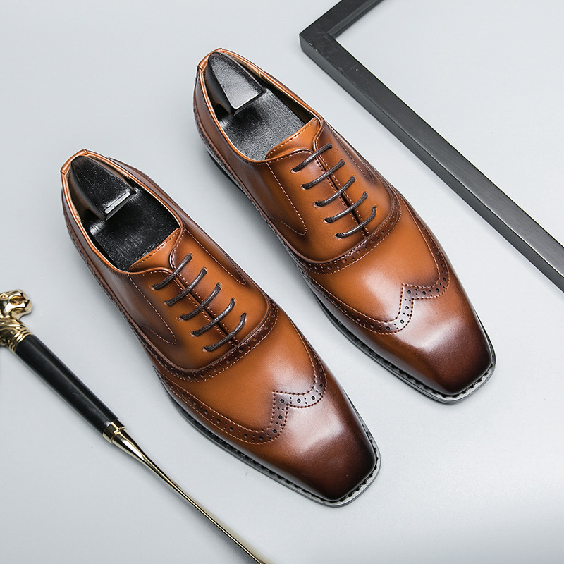 2024 cuatro estaciones de estilo británico botón de negocios zapatos de cuero hombre ropa formal Lefour zapatos de oficina ropa de moda zapatos de hombre