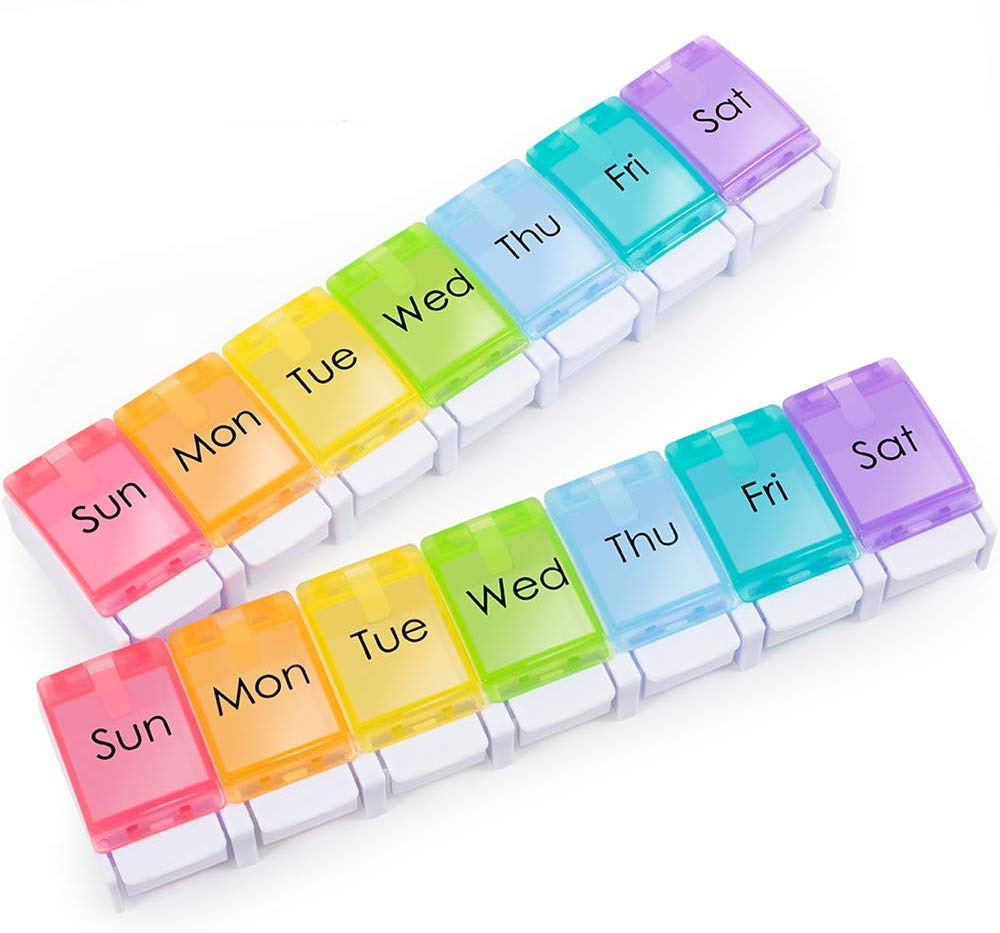 Factory direct sales Amazon hot colorful spring medicine box plastic week medicine box 7 days