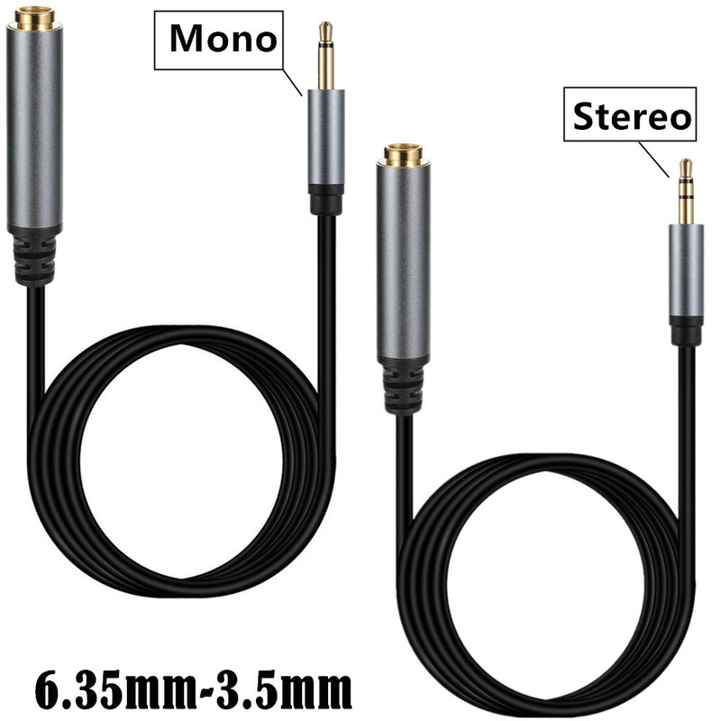 6.35 female to 3.5 male audio adapter 6.35 to 3.5 flat headset guitar amplifier adapter