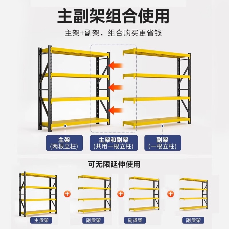 倉庫保管棚商用物置棚多層重棚家庭用物置棚宅配倉庫超耐力棚|undefined