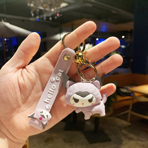 Sanrio Puppa Dog Keychain Cute Kuromi Cartoon Car Keychain Bag Pendant Small Gift