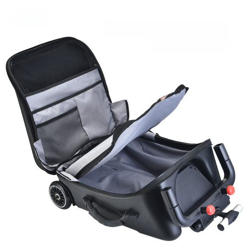 QBOX Lazy Suitcase, Mi Gao Same Style, Internet Famous Stroller Travel Suitcase, Child-Sized, Pull-Along Suitcase with Guardrail, Large Size