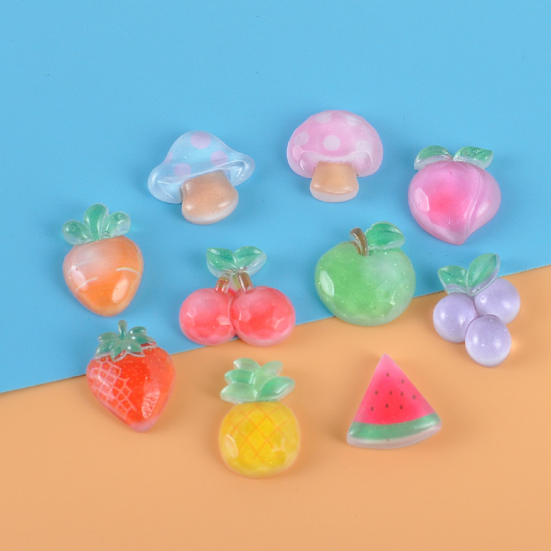 New Product Transparent Fruit Resin Accessories DIY Phone Case Water Cup Patch Refrigerator Sticker Headwear Cut Face Cream Glue
