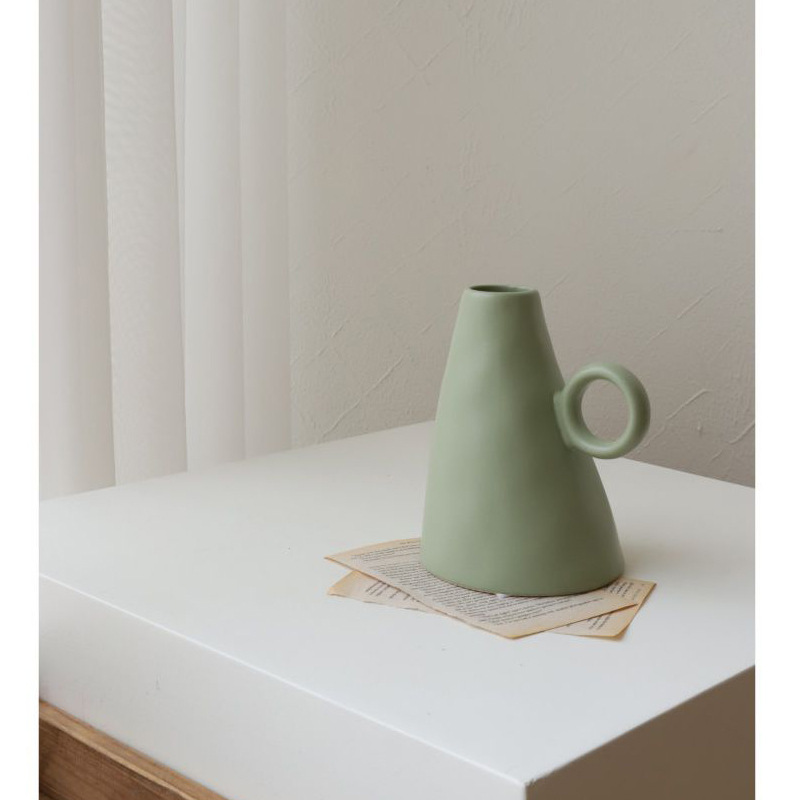 Wabilifeng decoración de jarrón de cerámica minimalista moderno arreglo floral ins flores secas sala de estar decoración suave del hogar creativo