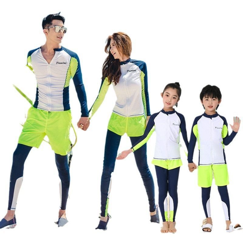 Promoción a mitad de precio pantalones de mangas largas para padres e hijos trajes de buceo conservadores trajes de baño de mangas largas trajes de baño deportivos de surf para parejas