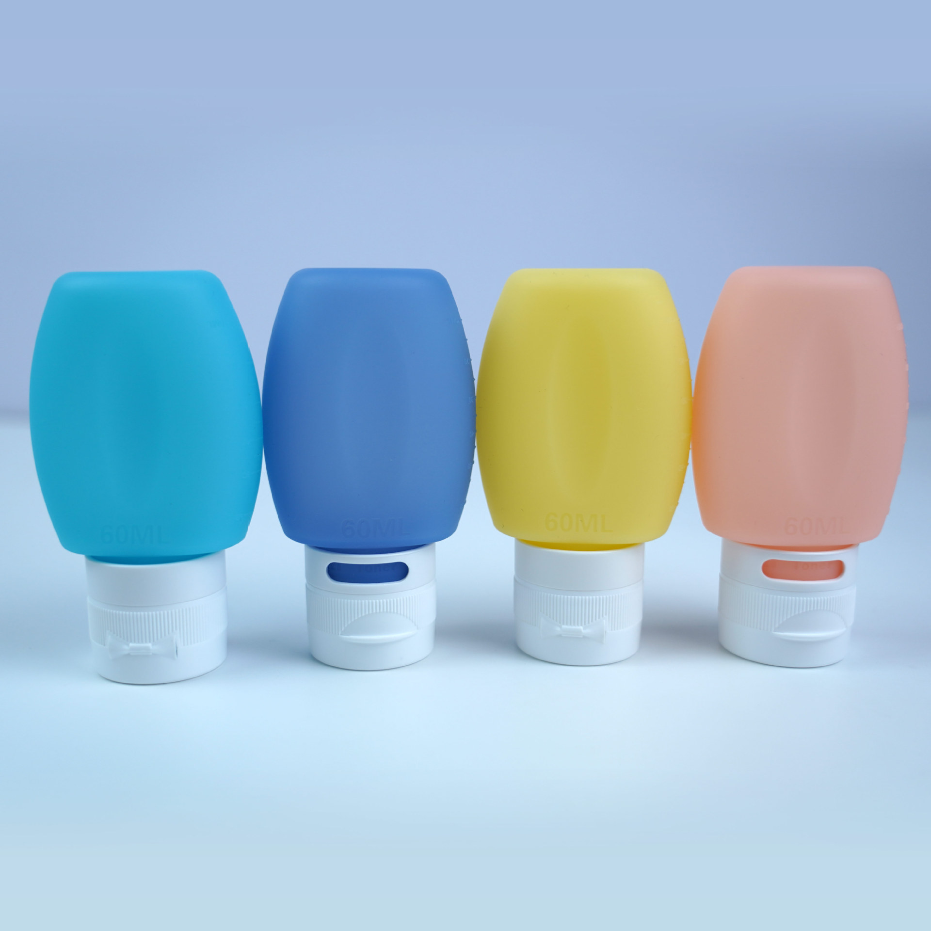 Botella dispensadora de silicona de grado alimenticio, botella exprimible, juego de botellas de almacenamiento portátiles para viaje, fabricante de suministro transfronterizo