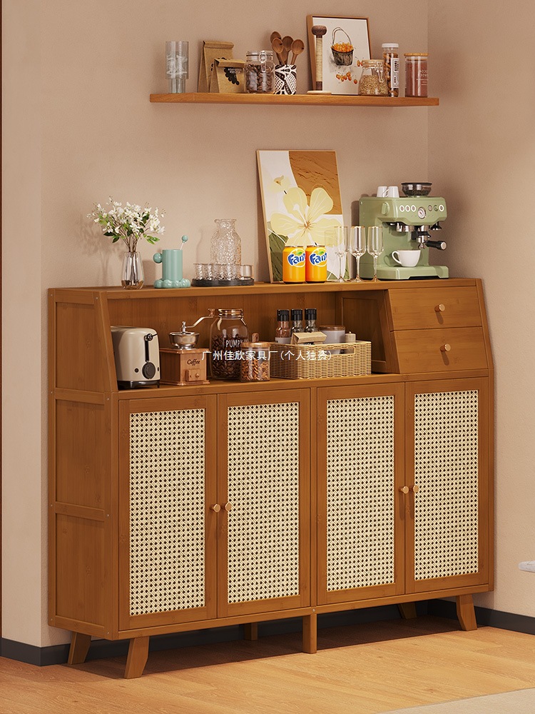 Kitchen Sideboard Retro Side Cabinet Living Room Storage Cabinet Floor-Standing Cabinet Coffee Wall-Mounted Integrated Storage Cabinet Tea Cabinet
