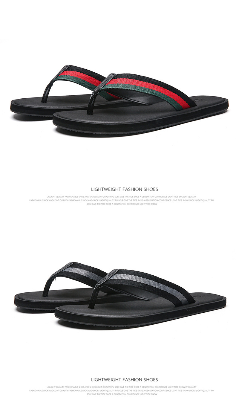 Men's Casual Solid Color T-Strap Flip Flops display picture 7