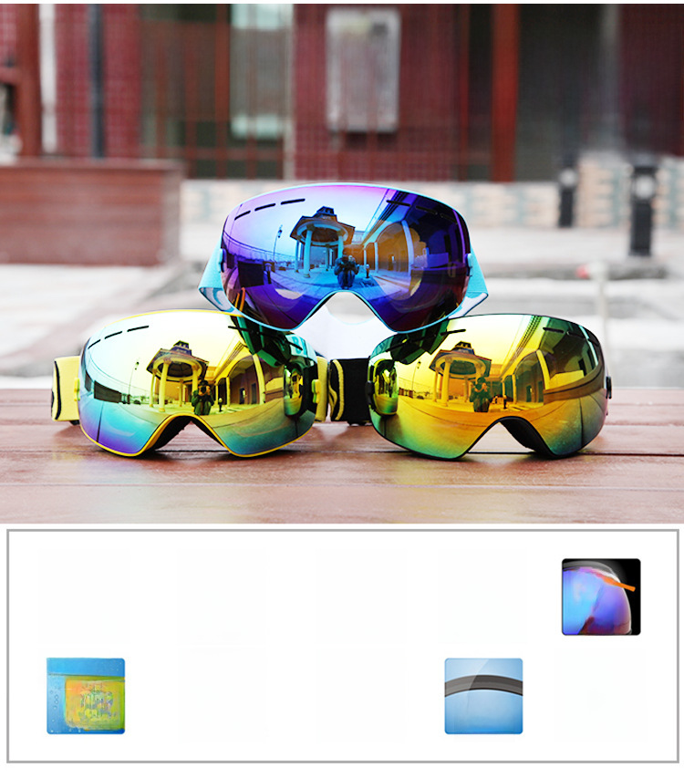 Adult men's and women's ball cylindrical ski goggles double anti-fog color vacuum plated ski goggles_voghion.com