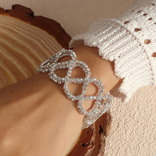 欧美跨境简约冷淡风夸张镶钻手链 时尚复古创意设计高级感8字手链