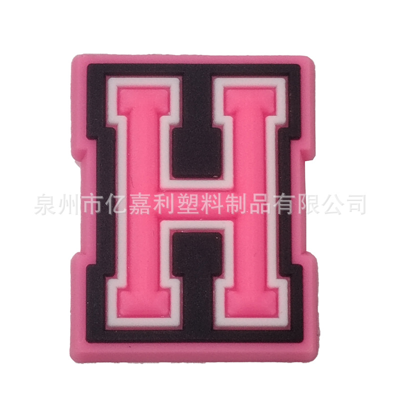 Rosa carta serie agujero zapatos Accesorios agujero zapatos DIY zapatos desmontables flor zapato hebilla al por mayor