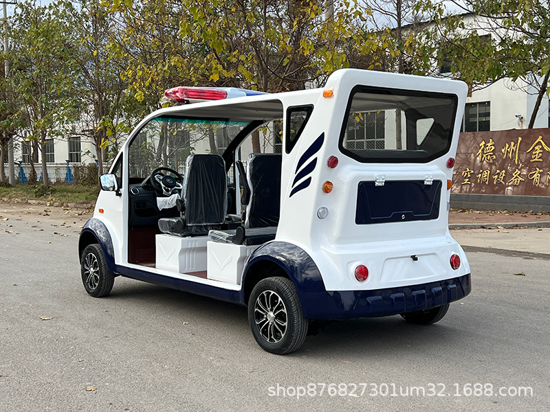 Electric Patrol Car, Four-Wheeled, 6-8 Seats, Semi-Enclosed Inspection Vehicle for Campus, Urban Management, Property Management, Community, and Security Patrol