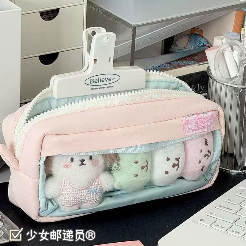 厂家批发方糖痛包笔袋高颜值少女心文具创意学生大容量粉色铅笔袋|undefined