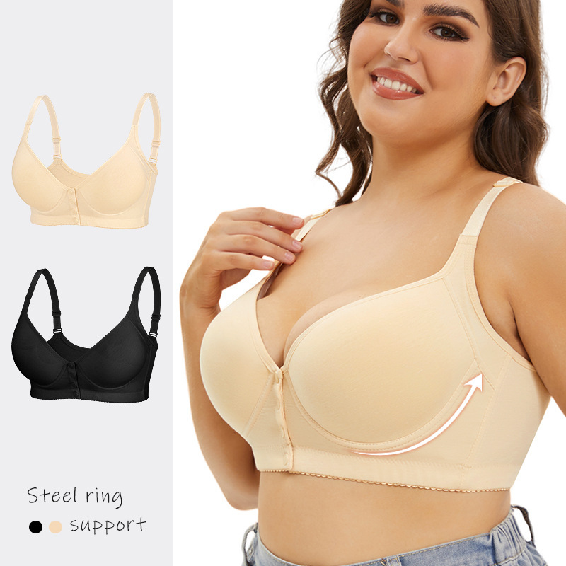 A- G cup 34-50 super plus size cross-border European and American size plus size with steel ring vest large cup smooth front buckle underwear