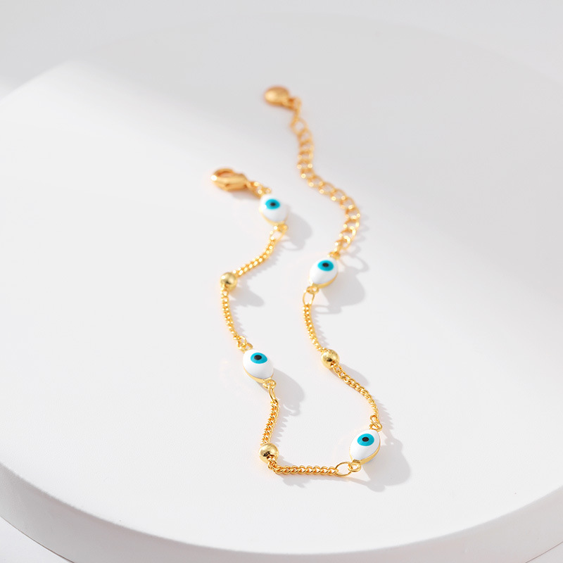 Eye Pattern Women's Gender Classic Style Eye Copper Enamel Bracelets
