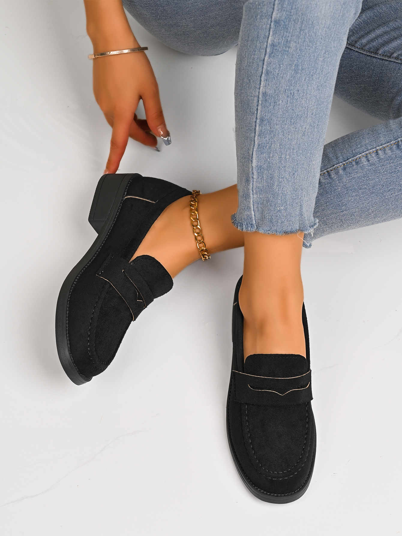 Damen-Slipper im britischen Retro-Stil, niedrig geschnitten, neue Frühlingskollektion_voghion.com
