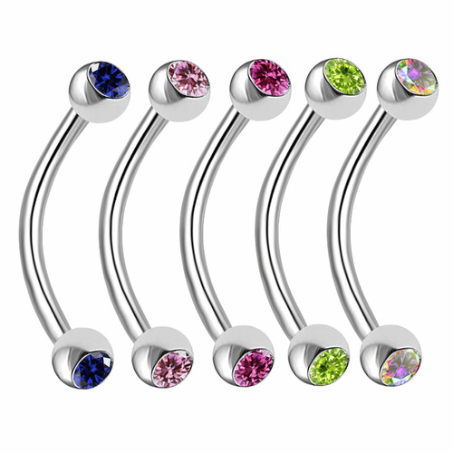 Gaibei Cross-border Stainless Steel Tongue Nails, Tongue Rings, Cross-Border Tongue Nails, Eyebrow Nails, Color Diamond Tongue Nails, Human Body Piercing Accessories Now Available