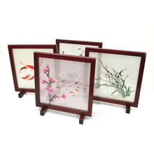 紫金湘绣手工刺绣双面绣摆件成品新中式摆台送外宾出国湖南礼品