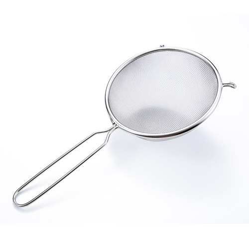 Stainless steel thickened double-ear twill oil spoon filter mesh colander encrypted thickened sugar powder sieve oil fishing net