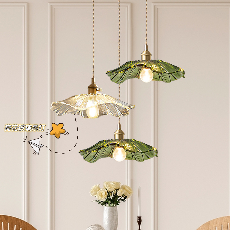 Nordic Glass Chandelier Bedside Lamp Japanese Style Simple Creative Fashion Bar Restaurant Bar Wedding Decoration Chandelier