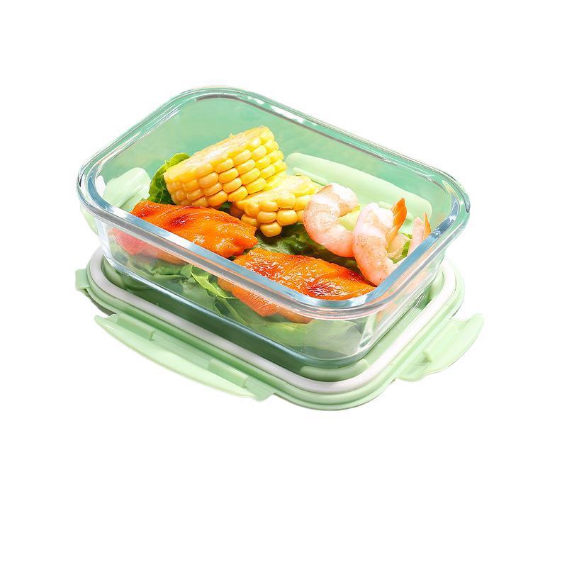 ガラス弁当箱、電子レンジ対応ボウル、蓋付きサラリーマン・学生弁当箱、仕切り弁当箱、松麗陽|undefined