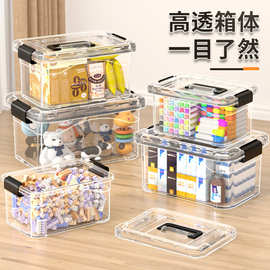 包邮家用纳箱箱带盖衣物玩具零食手提储物盒大容量桌面橱柜整理箱
