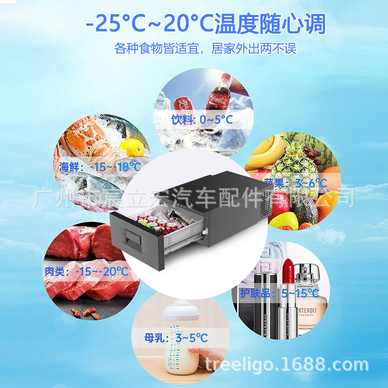 Treeligo coche cajón-tipo RV refrigerador refrigerado 12v24v picnic al aire libre congelador móvil refrigerador del coche